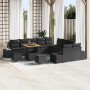 Conjunto de sofás de jardín con cojín 13 pcs Negro Poliratán en Sofás de exterior | Comprar online en Foru.es