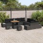 Conjunto de sofás de jardín con cojín 13 pcs Negro Poliratán en Sofás de exterior | Comprar online en Foru.es