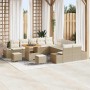 Conjunto de sofá de jardín con cojín 13 pcs Beige y Crema en Sofás de exterior | Comprar online en Foru.es