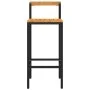 Taburetes altos 4 uds madera de acacia y ratán sintético negro de vidaXL, Taburetes de cocina - Ref: Foro24-362608, Precio: 1...