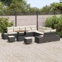 Conjunto de sofás de jardín con cojín 13 pcs Negro Poliratán en Sofás de exterior | Comprar online en Foru.es