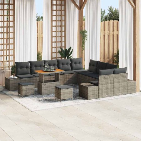 Conjunto de sofá de jardín 13 pcs Gris Claro y Gris Oscuro en Sofás de exterior | Comprar online en Foru.es