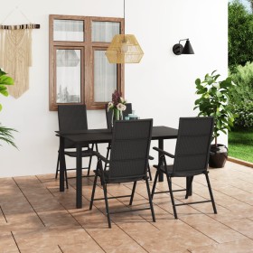 Juego de comedor para jardín 5 piezas negro en Conjuntos de jardín | Comprar online en Foru.es
