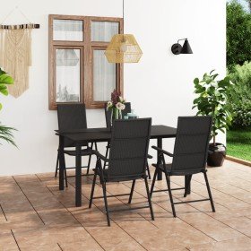 Juego de comedor para jardín 5 piezas negro en Conjuntos de jardín | Comprar online en Foru.es