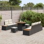 Conjunto de sofá de jardín con cojín 8 pcs Negro y crema en Sofás de exterior | Comprar online en Foru.es