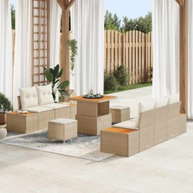 Conjunto de sofá de jardín con cojín 8 pcs Beige y Crema en Sofás de exterior | Comprar online en Foru.es
