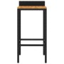 Taburetes altos 2 uds madera de acacia y ratán sintético negro de vidaXL, Taburetes de cocina - Ref: Foro24-362602, Precio: 8...
