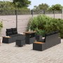 Conjunto de sofá de jardín con cojín con almohada 8 pcs Negro en Sofás de exterior | Comprar online en Foru.es