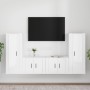 Set de muebles de TV 4 pzas madera contrachapada blanco brillo de vidaXL, Muebles TV - Ref: Foro24-3188768, Precio: 200,96 €,...