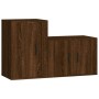 Set de muebles para TV 2 pzas madera contrachapada roble marrón de vidaXL, Muebles TV - Ref: Foro24-3188453, Precio: 81,92 €,...