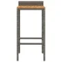 Taburetes altos 4 uds madera de acacia y ratán sintético gris de vidaXL, Taburetes de cocina - Ref: Foro24-362605, Precio: 15...