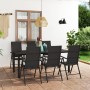 Juego de comedor para jardín 7 piezas negro en Conjuntos de jardín | Comprar online en Foru.es
