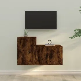 Set de muebles de TV 2 pzas madera contrachapada roble ahumado de vidaXL, Muebles TV - Ref: Foro24-3188451, Precio: 76,79 €, ...