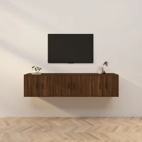 Muebles para TV de pared 3 uds roble marrón 57x34,5x40 cm de vidaXL, Muebles TV - Ref: Foro24-3188349, Precio: 115,99 €, Desc...