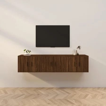 Muebles para TV de pared 3 uds roble marrón 57x34,5x40 cm de vidaXL, Muebles TV - Ref: Foro24-3188349, Precio: 115,99 €, Desc...