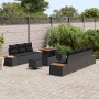 Conjunto de sofás de jardín con cojín 10 pcs Negro Poliratán en Sofás de exterior | Comprar online en Foru.es