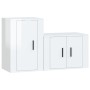 Set de muebles de TV 2 pzas madera contrachapada blanco brillo de vidaXL, Muebles TV - Ref: Foro24-3188448, Precio: 84,48 €, ...