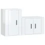 Set de muebles de TV 2 pzas madera contrachapada blanco brillo de vidaXL, Muebles TV - Ref: Foro24-3188448, Precio: 83,20 €, ...