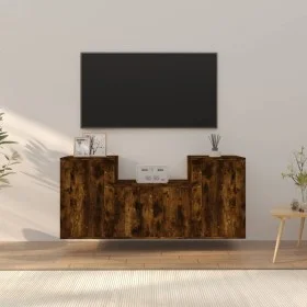 Set de muebles de TV 3 pzas madera contrachapada roble ahumado de vidaXL, Muebles TV - Ref: Foro24-3188387, Precio: 107,82 €,...