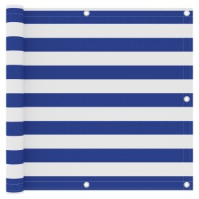 Toldo para balcón tela oxford blanco y azul 90x400 cm en Sombrillas | Comprar online en Foru.es