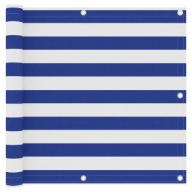 Toldo para balcón tela oxford blanco y azul 90x400 cm en Sombrillas | Comprar online en Foru.es