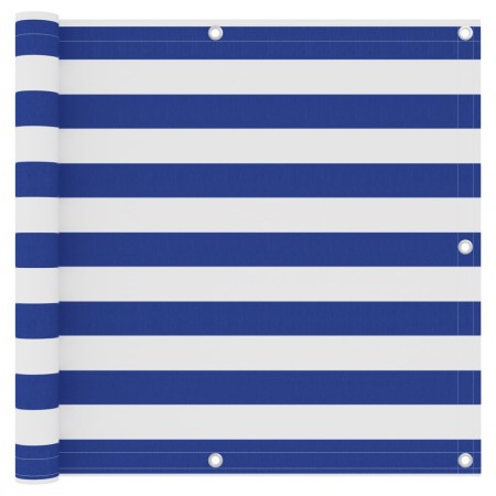 Toldo para balcón tela oxford blanco y azul 90x400 cm en Sombrillas | Comprar online en Foru.es