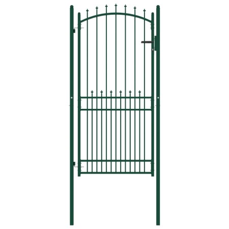 Puerta de valla con picos acero verde 100x200 cm de vidaXL, Puertas de jardín - Ref: Foro24-146397, Precio: 231,62 €, Descuen...