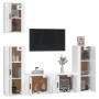 Set de muebles de TV 5 pzas madera contrachapada blanco brillo de vidaXL, Muebles TV - Ref: Foro24-3188776, Precio: 242,85 €,...