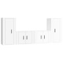 Set de muebles de TV 4 pzas madera contrachapada blanco brillo de vidaXL, Muebles TV - Ref: Foro24-3188552, Precio: 185,77 €,...