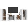Set de muebles de TV 4 pzas madera contrachapada blanco brillo de vidaXL, Muebles TV - Ref: Foro24-3188552, Precio: 185,77 €,...