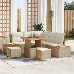 Conjunto de sofá de jardín con cojín Beige Poliratán en Sofás de exterior | Comprar online en Foru.es