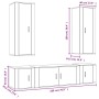 Set de muebles de TV 5 pzas madera contrachapada blanco brillo de vidaXL, Muebles TV - Ref: Foro24-3188832, Precio: 244,92 €,...