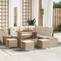 Conjunto de sofá de jardín con cojín Beige Poliratán en Sofás de exterior | Comprar online en Foru.es