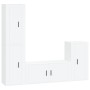 Set de muebles de TV 4 pzas madera contrachapada blanco brillo de vidaXL, Muebles TV - Ref: Foro24-3188592, Precio: 233,57 €,...