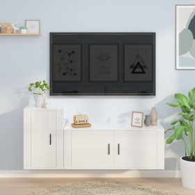 Set de muebles de TV 2 pzas madera contrachapada blanco brillo de vidaXL, Muebles TV - Ref: Foro24-3188480, Precio: 117,39 €,...