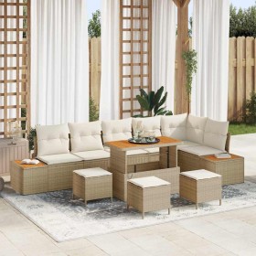 Conjunto de sofá de jardín con cojín Beige Poliratán en Sofás de exterior | Comprar online en Foru.es
