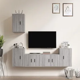 Set de muebles para TV 5 pzas madera contrachapada gris Sonoma de vidaXL, Muebles TV - Ref: Foro24-3188572, Precio: 195,67 €,...