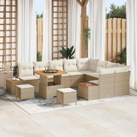 Conjunto de sofá de jardín con cojín Beige Poliratán en Sofás de exterior | Comprar online en Foru.es