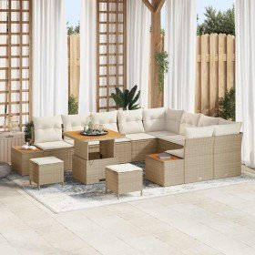 Conjunto de sofá de jardín con cojín Beige Poliratán en Sofás de exterior | Comprar online en Foru.es