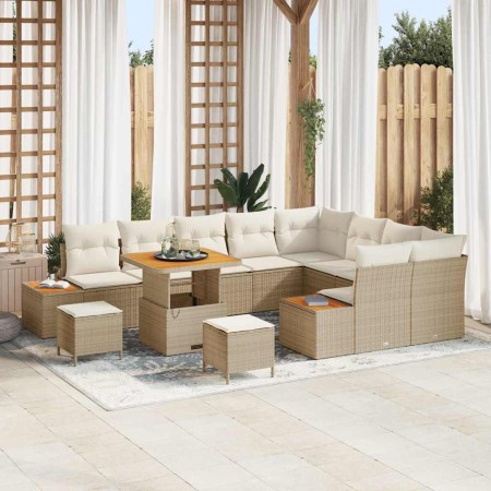 Conjunto de sofá de jardín con cojín Beige Poliratán en Sofás de exterior | Comprar online en Foru.es