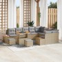 Conjunto de sofá de jardín con cojín Beige Poliratán en Sofás de exterior | Comprar online en Foru.es