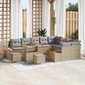 Conjunto de sofá de jardín con cojín Beige Poliratán en Sofás de exterior | Comprar online en Foru.es