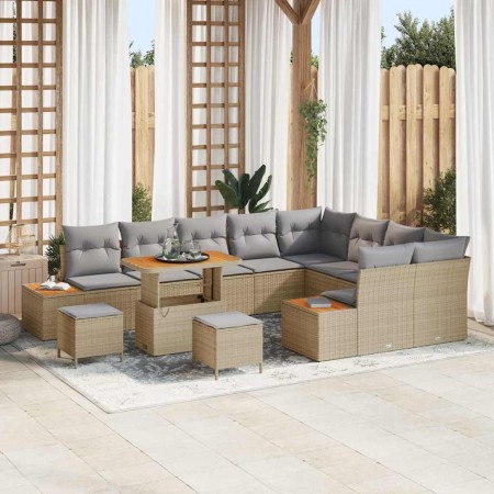 Conjunto de sofá de jardín con cojín Beige Poliratán en Sofás de exterior | Comprar online en Foru.es