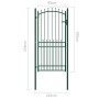 Puerta de valla con picos acero verde 100x200 cm de vidaXL, Puertas de jardín - Ref: Foro24-146397, Precio: 231,62 €, Descuen...