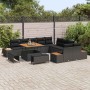 Conjunto de sofás de jardín con cojín 13 pcs Negro Poliratán en Sofás de exterior | Comprar online en Foru.es
