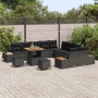 Conjunto de sofás de jardín con cojín 13 pcs Negro Poliratán en Sofás de exterior | Comprar online en Foru.es