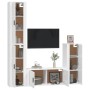 Set de muebles de TV 4 pzas madera contrachapada blanco brillo de vidaXL, Muebles TV - Ref: Foro24-3188792, Precio: 258,11 €,...