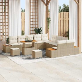 Conjunto de sofá de jardín con cojín Beige Poliratán en Sofás de exterior | Comprar online en Foru.es