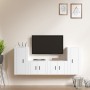Set de muebles para TV 4 piezas madera contrachapada blanco de vidaXL, Muebles TV - Ref: Foro24-3188550, Precio: 175,34 €, De...