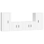 Set de muebles para TV 4 piezas madera contrachapada blanco de vidaXL, Muebles TV - Ref: Foro24-3188550, Precio: 175,34 €, De...